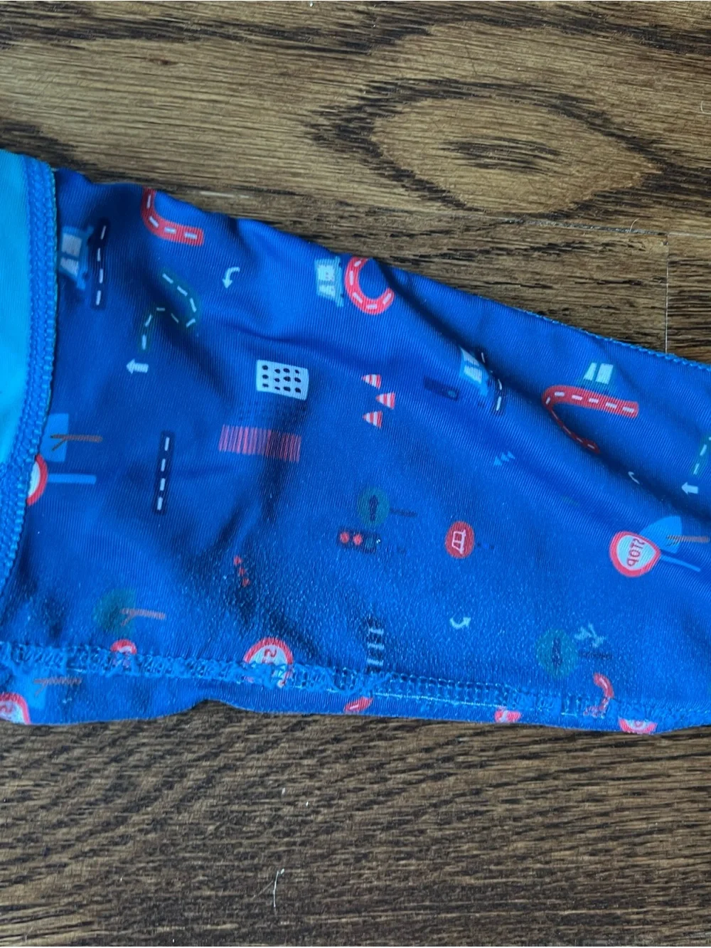 Boys Full Body One-Piece Swim Suit in Blue with Yellow Accents